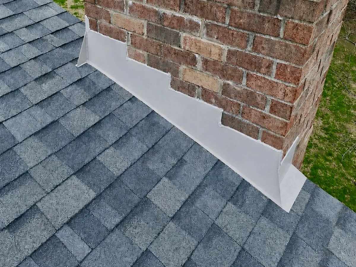 Chimney Flashing. Roofing project by West Penn Exteriors.
